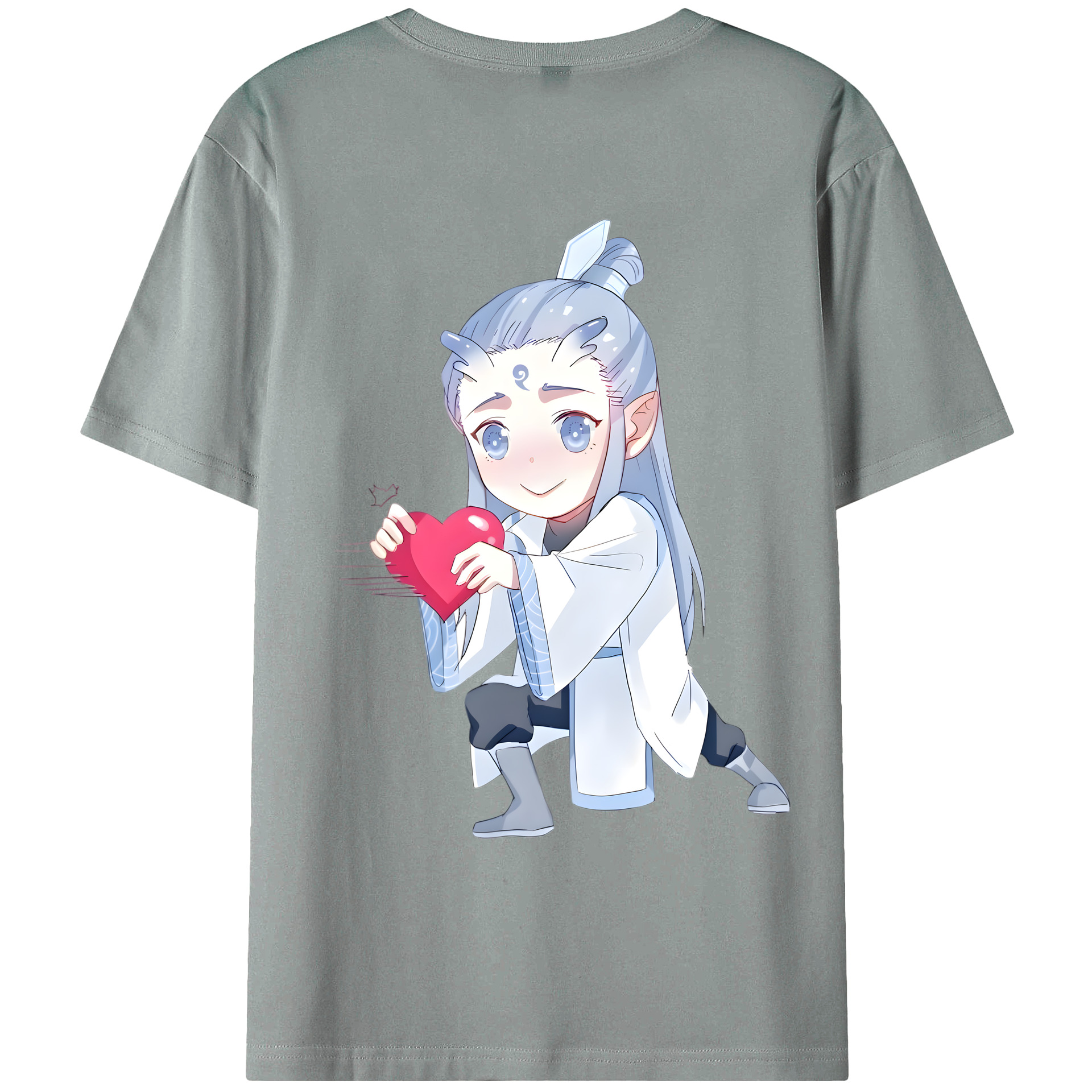 （画像用） Ne Zha 2 ナタ 魔童の大暴れ 綿100％ メンズ半袖Tシャツ（バックプリント） 通気性